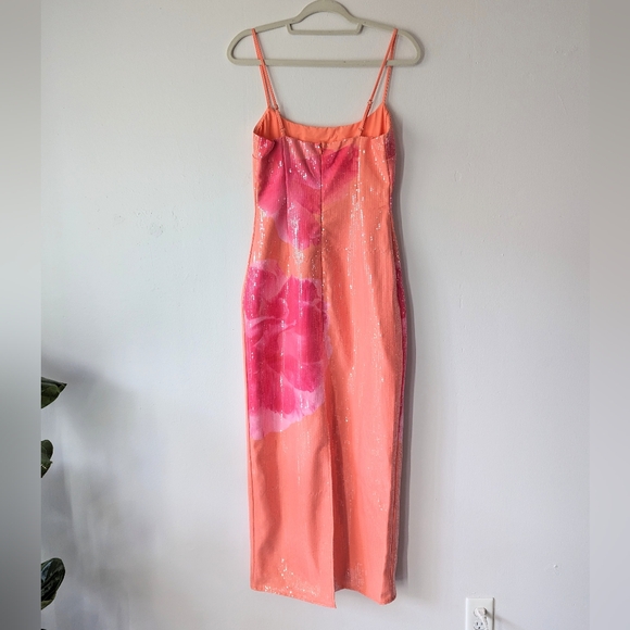 NWT White Fox Telling Me Lies Maxi Dress Tangerine Blossom Size Medium - Picture 2 of 4